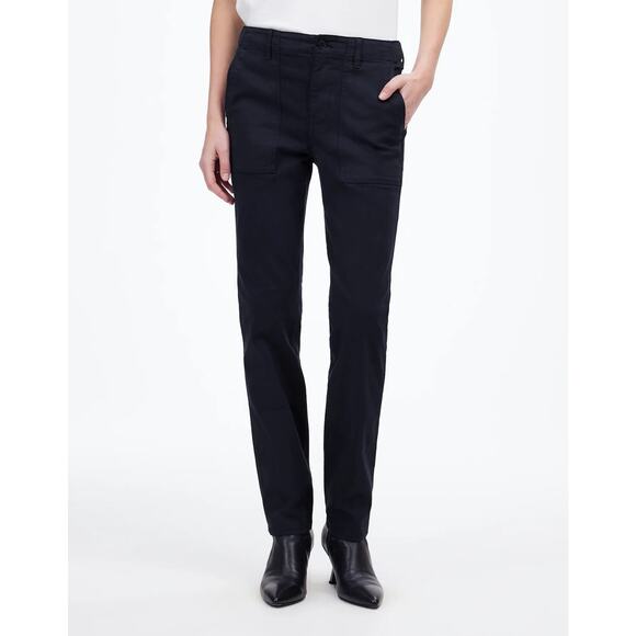 Madewell Women's The Slim Straight Utility Pant Garment Dye Deep Indigo 31 New - Picture 1 of 10